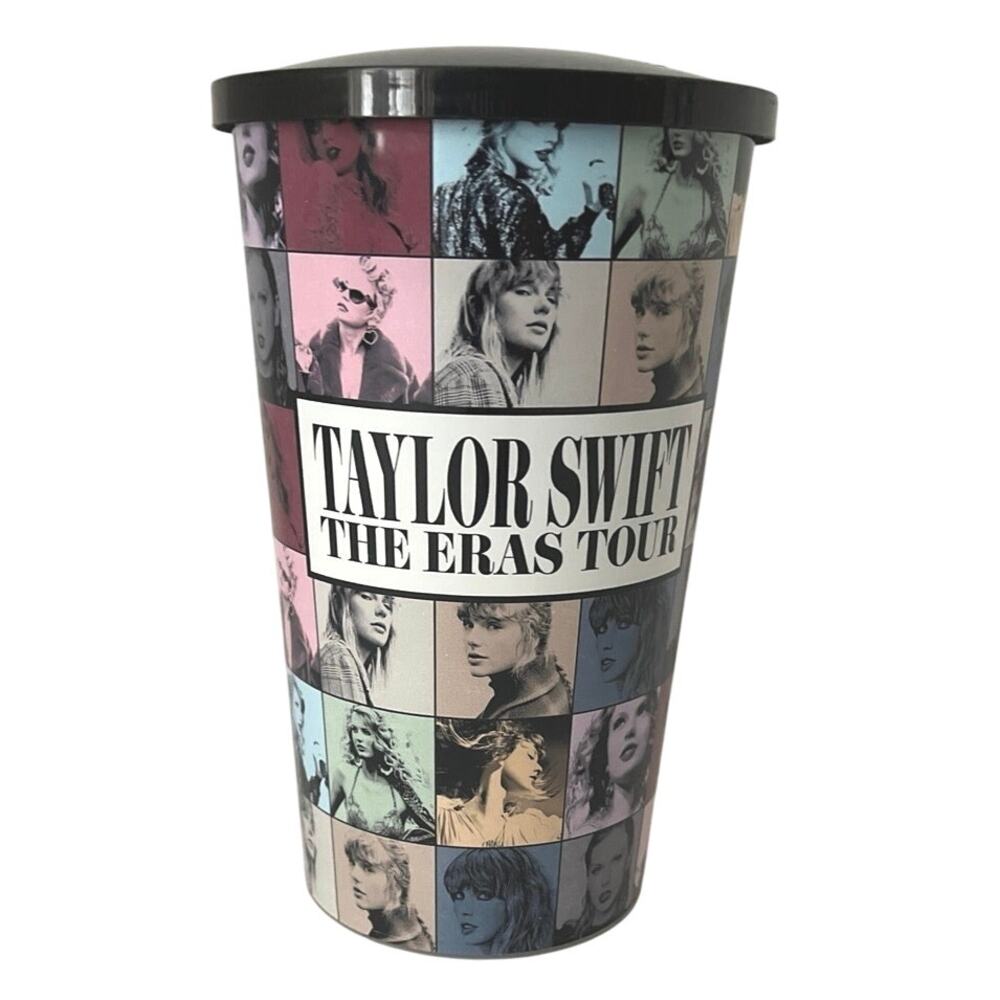 Taylor Eras Tour Movie Theater Cup Black Lid Souvenir Plastic Drink 32 oz